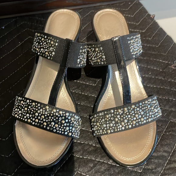 3” Black Crystal Wedges - Picture 6 of 6